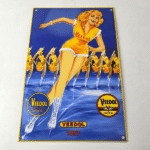 Vintage Veedol Motor Oil Sign – Roller Skating Service Gas Pump Porcelain Sign - Image 15