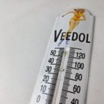 Vintage Veedol Skater Sign – Gas Service Pump Ad Sign on Porcelain Thermometer - Image 12