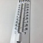 Vintage Veedol Skater Sign – Gas Service Pump Ad Sign on Porcelain Thermometer - Image 4