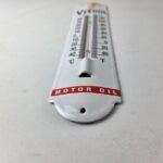 Vintage Veedol Skater Sign – Gas Service Pump Ad Sign on Porcelain Thermometer - Image 10