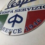 Vintage Vespa Servizio Sign – Italian Gas Station Porcelain Advertising Sign - Image 14