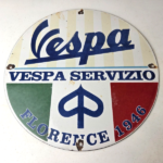 Vintage Vespa Servizio Sign – Italian Gas Station Porcelain Advertising Sign - Image 15