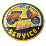Vintage Vespa Sign – Bike Gas Service Station Porcelain Advertising Sign - Image 2