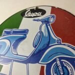 Vintage Vespa Sign – Italian Gas Service Station Porcelain Advertising Sign - Image 12