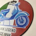 Vintage Vespa Sign – Italian Gas Service Station Porcelain Advertising Sign - Image 13