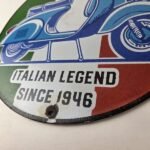 Vintage Vespa Sign – Italian Gas Service Station Porcelain Advertising Sign - Image 14