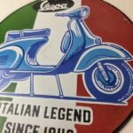 Vintage Vespa Sign – Italian Gas Service Station Porcelain Advertising Sign - Image 4