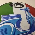 Vintage Vespa Sign – Italian Gas Service Station Porcelain Advertising Sign - Image 5