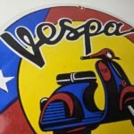 Vintage Vespa Sign – Parking Only Gas Service Station Porcelain Advertising Sign - Image 5