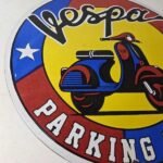 Vintage Vespa Sign – Parking Only Gas Service Station Porcelain Advertising Sign - Image 6