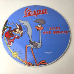 Vintage Vespa Sign – Road Runner Bike Gas Pump Service Station Porcelain Sign - Image 15