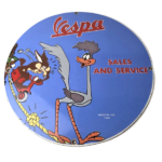 Vintage Vespa Sign – Road Runner Bike Gas Pump Service Station Porcelain Sign
