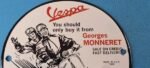Vintage Vespa Sign – Scooter Motor Bike Gas Pump Service Station Porcelain Sign - Image 3