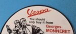 Vintage Vespa Sign – Scooter Motor Bike Gas Pump Service Station Porcelain Sign - Image 8