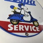 Vintage Vespa Sign – Snoopy Gas Service Station Porcelain Advertising Sign - Image 12