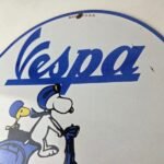 Vintage Vespa Sign – Snoopy Gas Service Station Porcelain Advertising Sign - Image 13