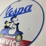 Vintage Vespa Sign – Snoopy Gas Service Station Porcelain Advertising Sign - Image 14
