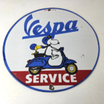 Vintage Vespa Sign – Snoopy Gas Service Station Porcelain Advertising Sign - Image 16
