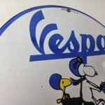 Vintage Vespa Sign – Snoopy Gas Service Station Porcelain Advertising Sign - Image 6