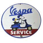 Vintage Vespa Sign – Snoopy Gas Service Station Porcelain Advertising Sign