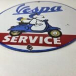 Vintage Vespa Sign – Snoopy Gas Service Station Porcelain Advertising Sign - Image 10