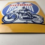 Vintage Victoria Motorcycles Sign – Authorized Dealership Bike Gas Pump Sign - Image 15