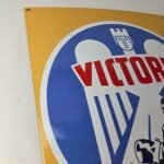 Vintage Victoria Motorcycles Sign – Authorized Dealership Bike Gas Pump Sign - Image 5