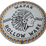 Vintage Wapak Hollow Ware Gasoline Sign – Indian Chief Gas Pump Porcelain Sign