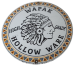 Vintage Wapak Hollow Ware Gasoline Sign – Indian Chief Gas Pump Porcelain Sign - Image 2