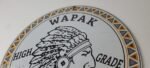 Vintage Wapak Hollow Ware Gasoline Sign – Indian Chief Gas Pump Porcelain Sign - Image 8