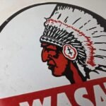 Vintage Wasatch Porcelain Sign – American Indian Gas Pump Plate Service Sign - Image 5