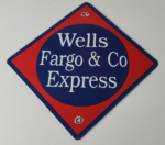 Vintage Wells Fargo Express Sign – Trains Railway Porcelain Gas Pump Sign - Image 12