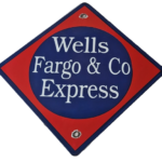 Vintage Wells Fargo Express Sign – Trains Railway Porcelain Gas Pump Sign