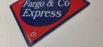 Vintage Wells Fargo Express Sign – Trains Railway Porcelain Gas Pump Sign - Image 10