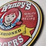 Vintage Wendy's Hamburgers Sign – Quality Old Fast Food Porcelain Gas Pump Sign - Image 13