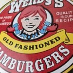 Vintage Wendy's Hamburgers Sign – Quality Old Fast Food Porcelain Gas Pump Sign - Image 4