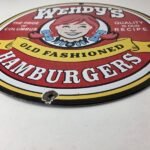 Vintage Wendy's Hamburgers Sign – Quality Old Fast Food Porcelain Gas Pump Sign - Image 10