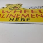 Vintage Wheel Alinement Sign – Auto Tires Sales Service Gas Pump Porcelain Sign - Image 11