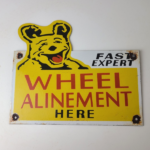 Vintage Wheel Alinement Sign – Auto Tires Sales Service Gas Pump Porcelain Sign - Image 12