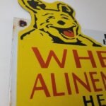 Vintage Wheel Alinement Sign – Auto Tires Sales Service Gas Pump Porcelain Sign - Image 6