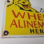 Vintage Wheel Alinement Sign – Auto Tires Sales Service Gas Pump Porcelain Sign - Image 7
