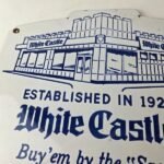 Vintage White Castle Sign – Fast Food Burgers Porcelain Advertising Gas Sign - Image 3