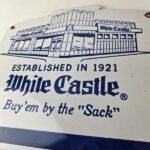 Vintage White Castle Sign – Fast Food Burgers Porcelain Advertising Gas Sign - Image 4