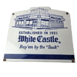 Vintage White Castle Sign – Fast Food Burgers Porcelain Advertising Gas Sign - Image 2