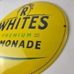 Vintage Whites Lemonade Porcelain Sign – Ice Cold Soda Beverage Gas Pump Sign - Image 12