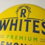 Vintage Whites Lemonade Porcelain Sign – Ice Cold Soda Beverage Gas Pump Sign - Image 3