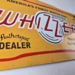 Vintage Whizzer Motor Bike Porcelain Sign – Gas Sales Service Station Sign - Image 11
