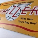 Vintage Whizzer Motor Bike Porcelain Sign – Gas Sales Service Station Sign - Image 14