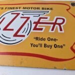 Vintage Whizzer Motor Bike Porcelain Sign – Gas Sales Service Station Sign - Image 4