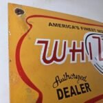 Vintage Whizzer Motor Bike Porcelain Sign – Gas Sales Service Station Sign - Image 5